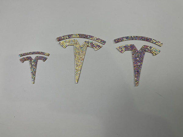 Tesla Model 3 T-Logo Diamond Decal Set of 3