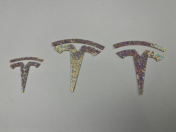 Tesla Model 3 T-Logo Diamond Decal Set of 3