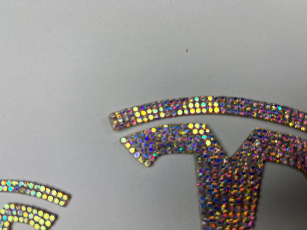 Tesla Model 3 T-Logo Diamond Decal Set of 3