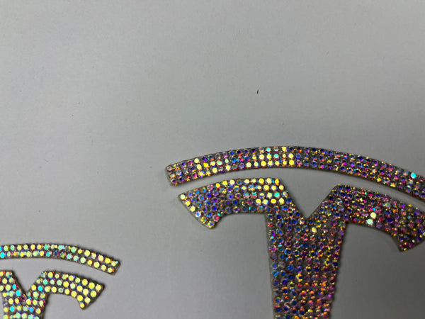 Tesla Model 3 T-Logo Diamond Decal Set of 3