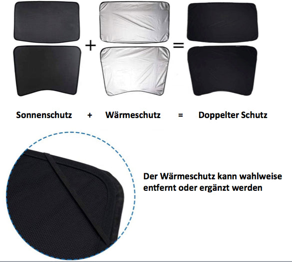 Tesla Model 3 Sonnenschutz-Elemente 4-teiliges Set - NUR 2021er US-Produktion